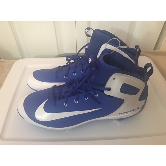 New Nike Alpha Huarache Elite Mid sz 16 Royal Blue White 923428 411 Nwt - Picture 6 of 9